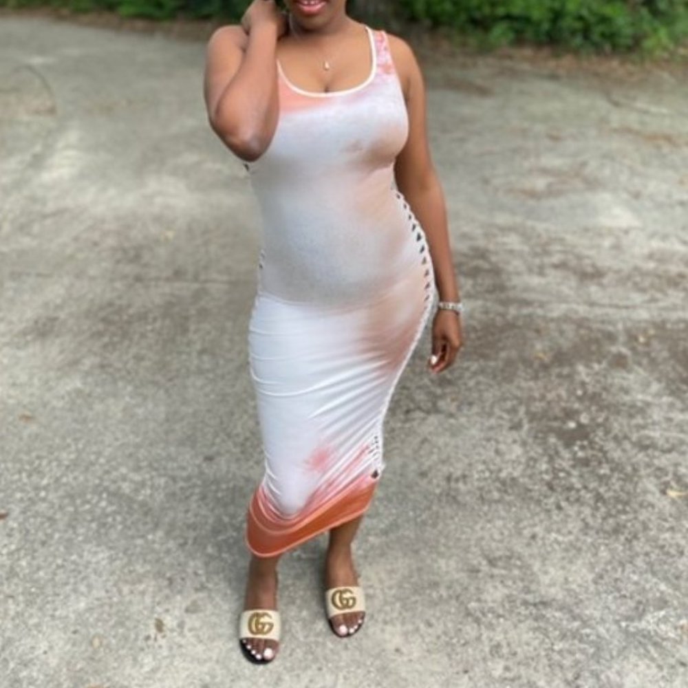 Peek-a-boo side Maxi Dress